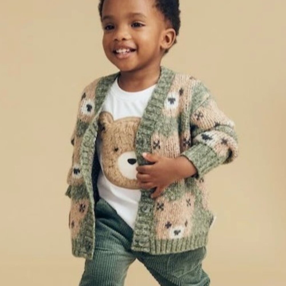 LIGHT SPRUCE HUXBEAR BOXY CARDIGAN 3T NWT